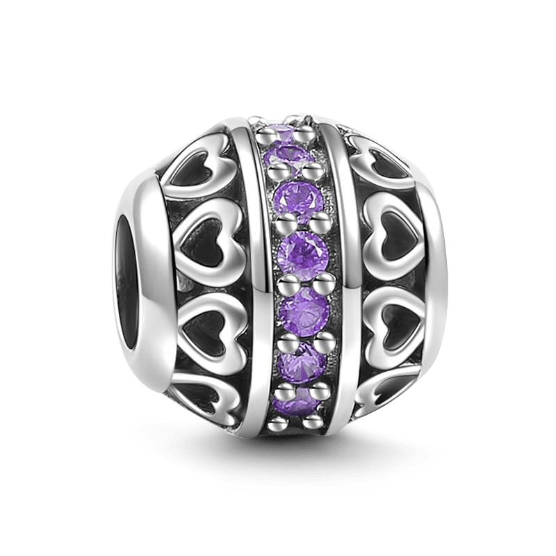 June Light Purple Birthstone Charm Silver - soufeelus