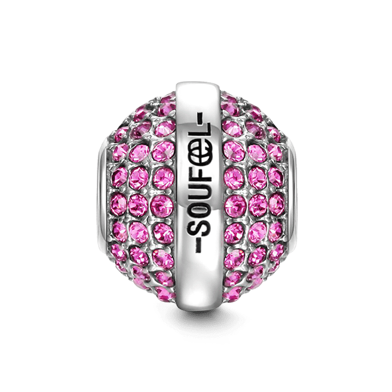 July Birthstone Swarovski Crystal Charm Silver -