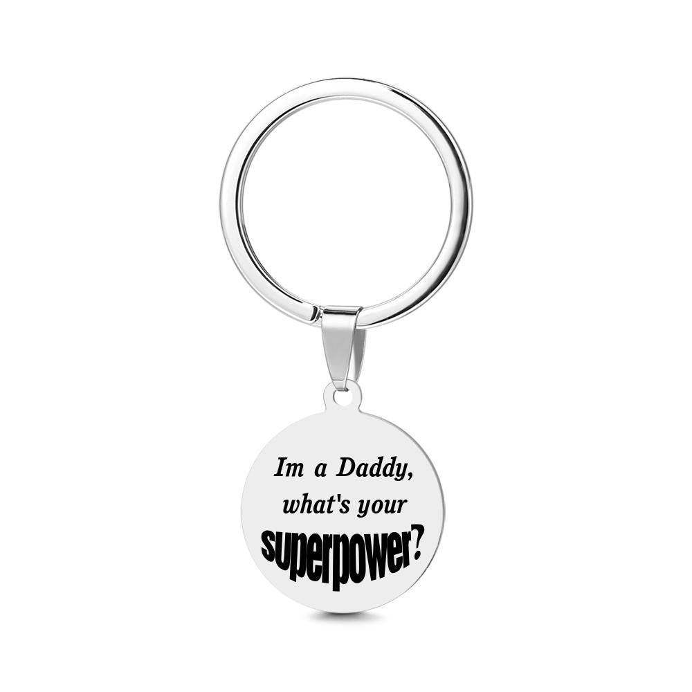 Custom Round Tag Photo Keychain Unique Gifts Father's Day Gifts Stainless Steel