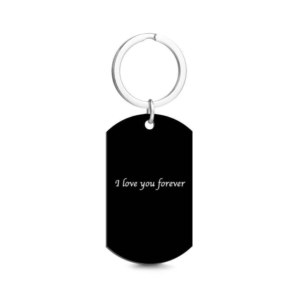 Photo Engraved Tag Key Chain With Engraving Black - 