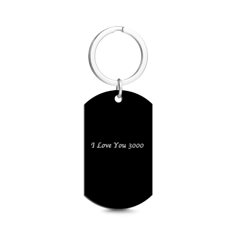 Engraved Tag Key Chain With Custom Photo Perfect Gift For Father's Day I Love You 3000 - soufeelmy