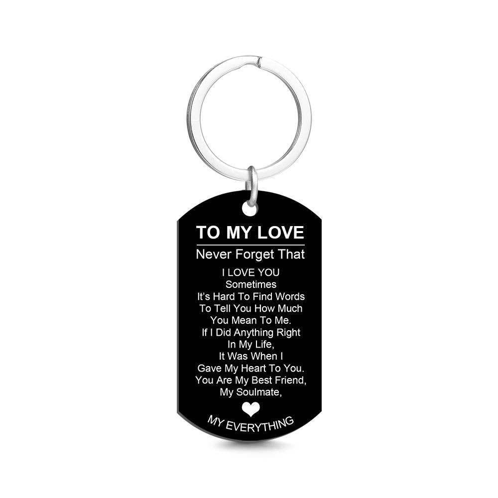 Photo Engraved Keychain To My Love Keychain Gifts for Him - 