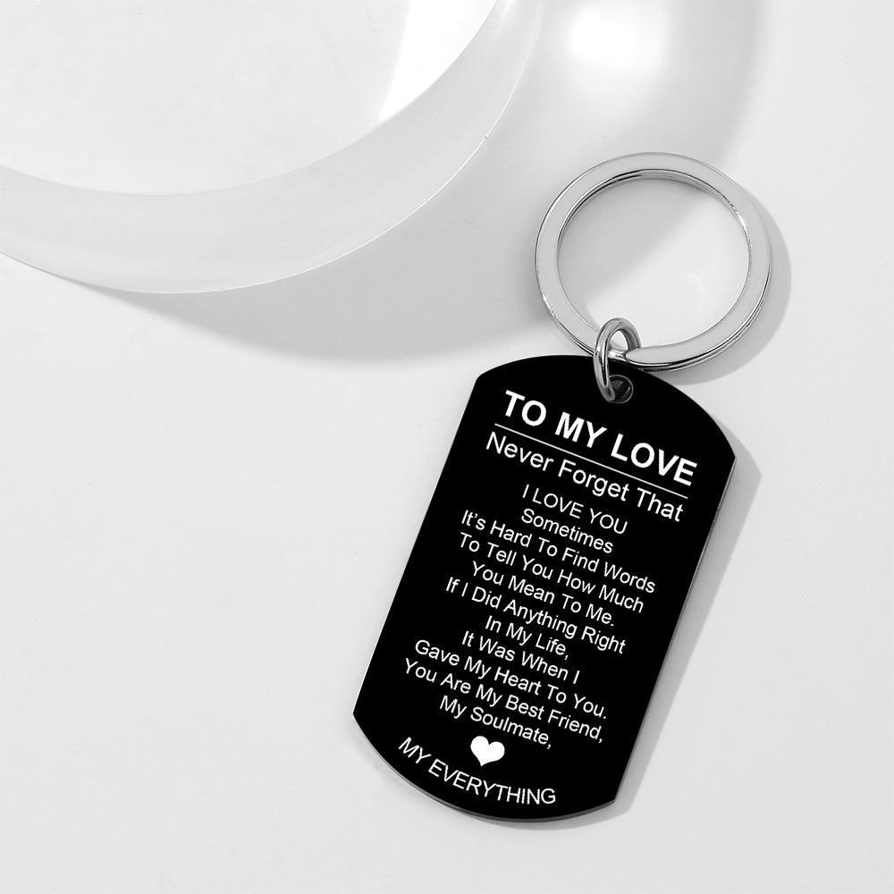 Photo Engraved Keychain To My Love Keychain Gifts for Him - 