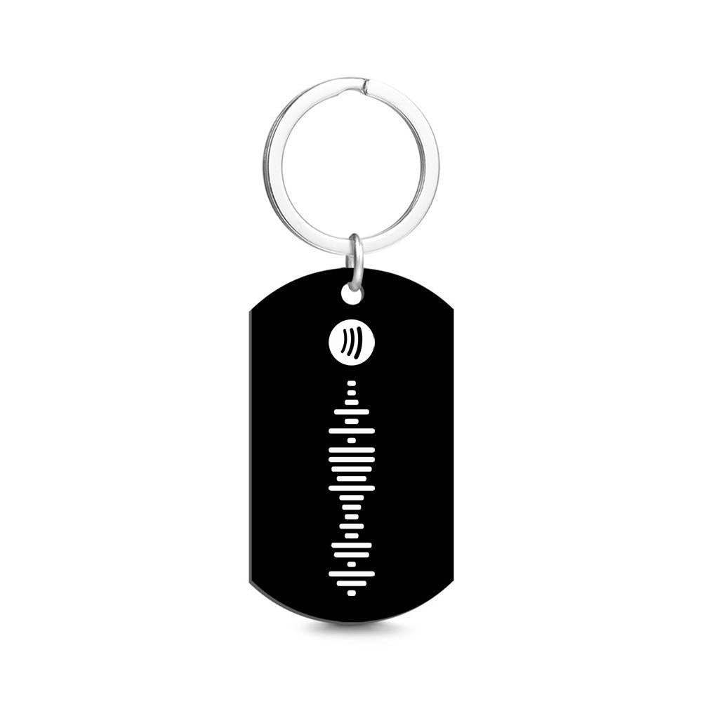 Scannable Custom Spotify Code Keychain Engraved Music Song Photo Keychain Gifts for Him - 
