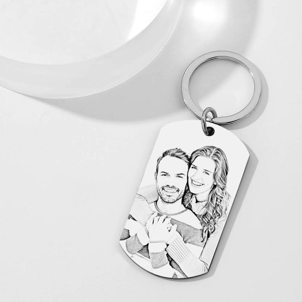 Scannable Custom Spotify Code Keychain Engraved Music Song Photo Keychain Gifts for Him - 