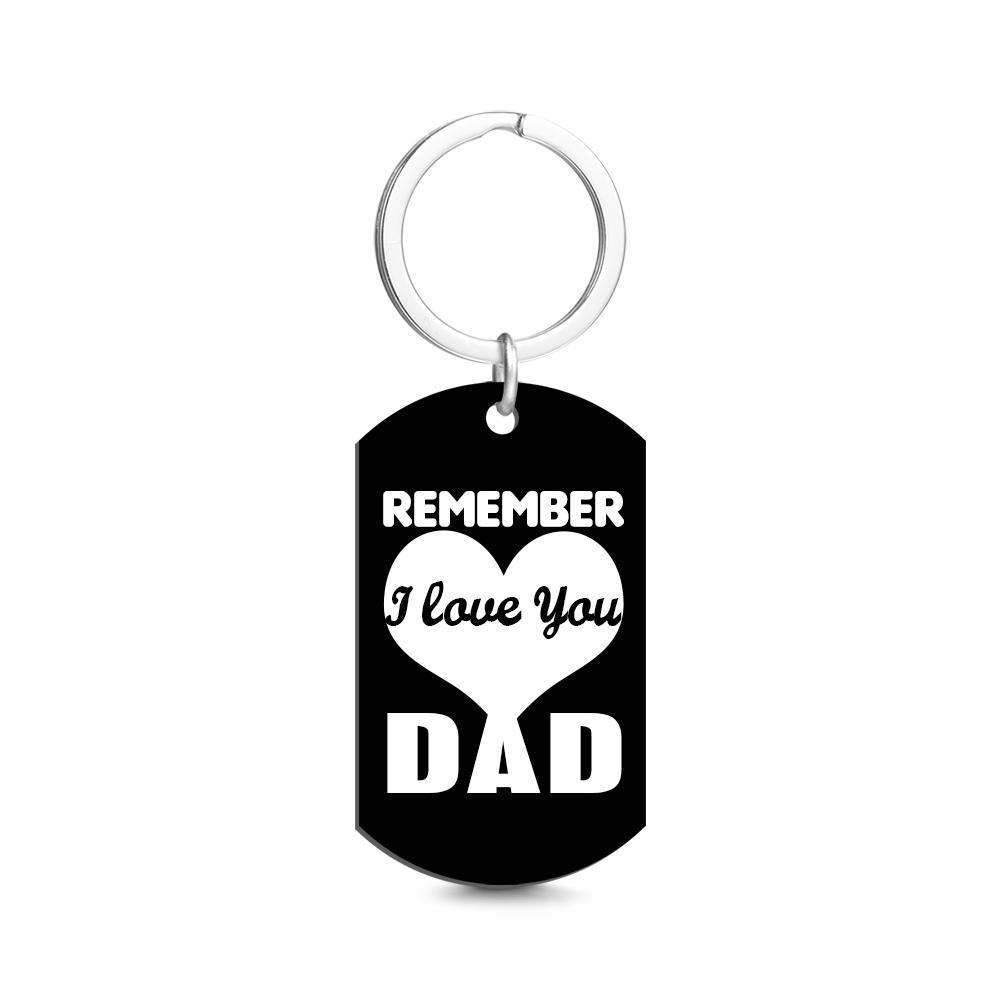Custom Photo Tag Keychain Remember I love You DAD Gifts for Father's Day