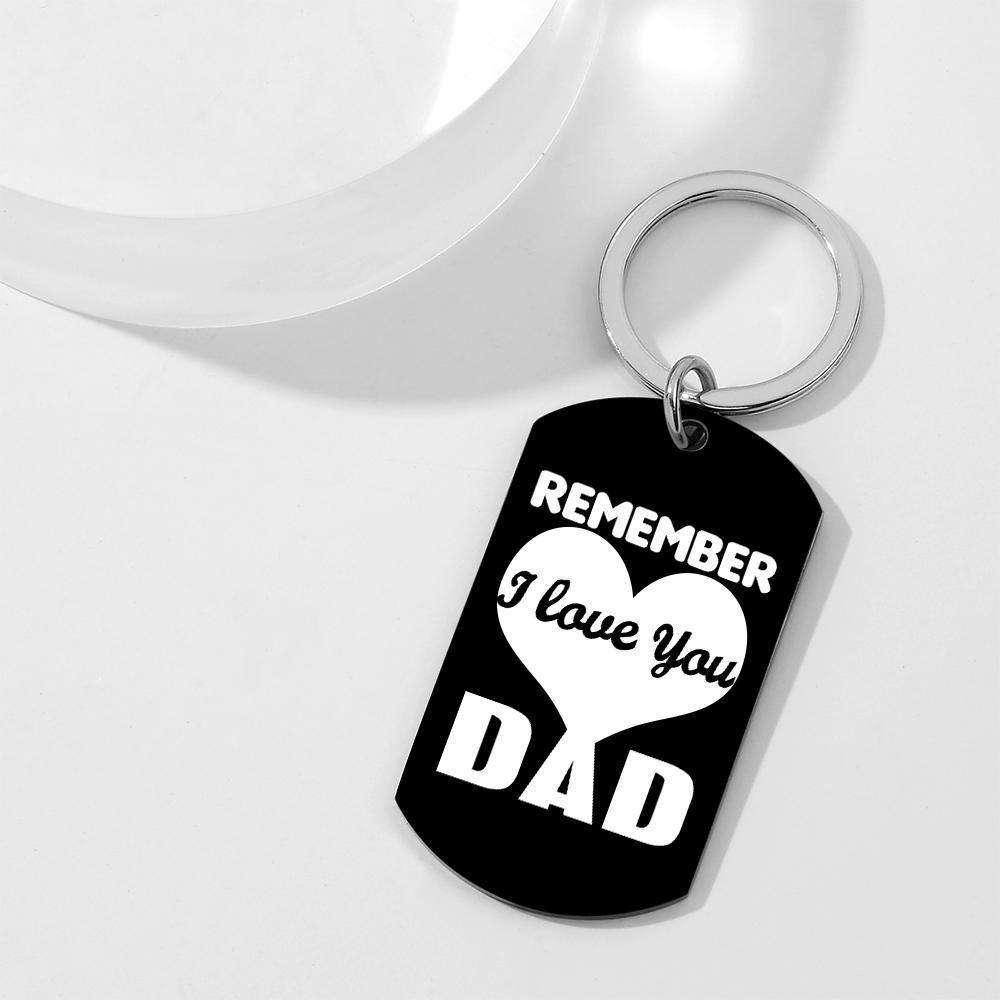 Custom Photo Tag Keychain Remember I love You DAD Gifts for Father's Day