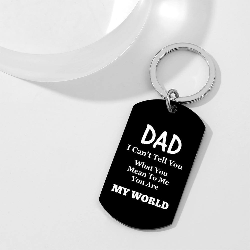 Photo Tag Keychain You Are My World Father's Day Gifts