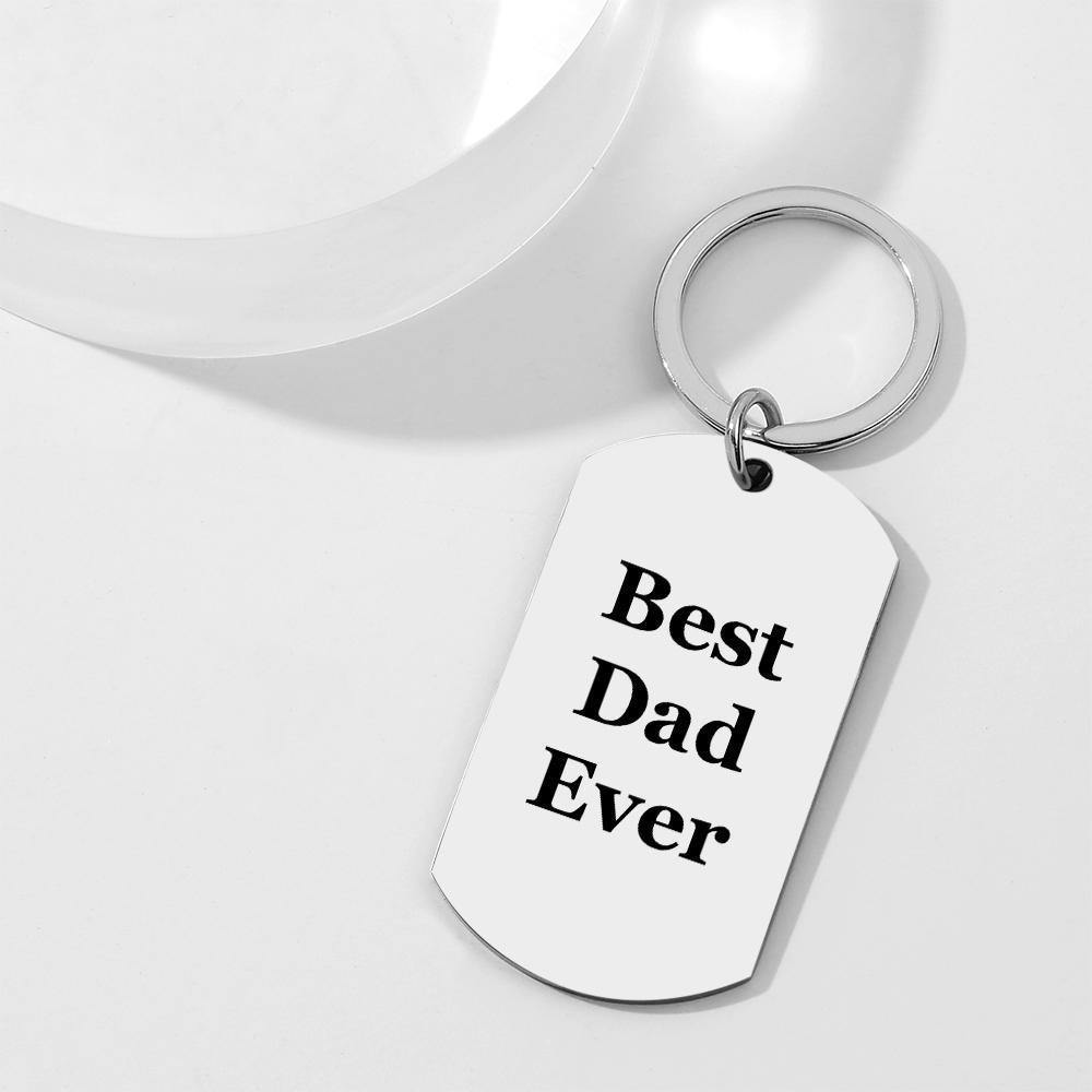 Custom Photo Tag Keychain Best Dad Ever Gifts for Daddy