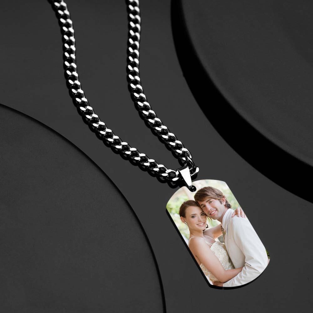 Men's Necklace Engraved Necklace Photo Music Code Necklace Optional Style Gifts for Him - soufeelmy