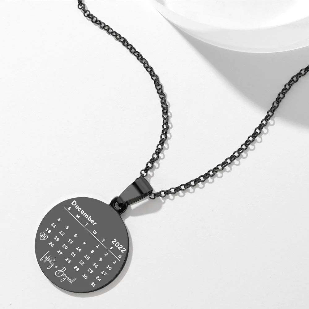 Custom Black Filter Romantic Photo Necklace Stainless Steel Valentine Gift For Couples - soufeelmy