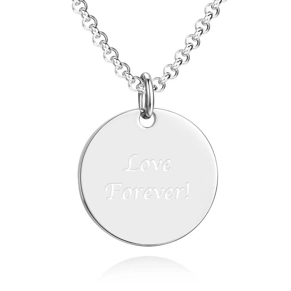 Unisex Photo Engraved Tag Love Necklace With Engraving Stainless Steel -