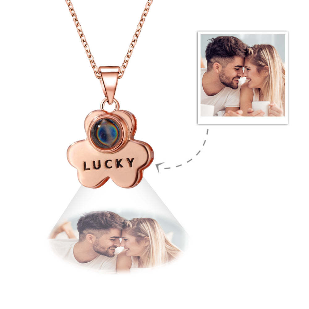 Custom Projection Necklace Lucky Bear Photo Necklace for Her - soufeelmy