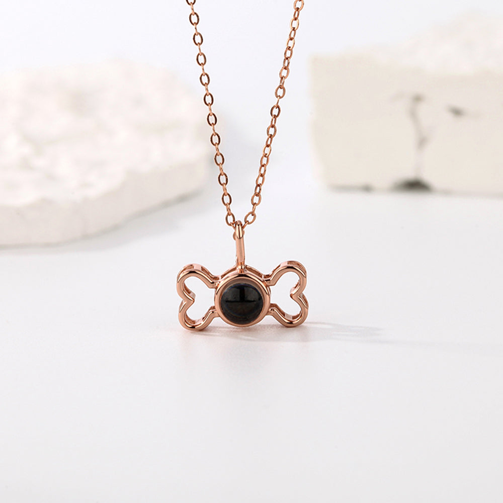 Custom Projection Necklace Cute Puppy Bone Photo Necklace for Her - soufeelmy