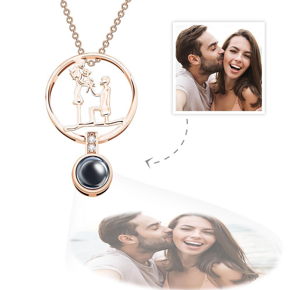 Personalized Photo Projection Necklace S925 Silver Pendant Romantic Gift For Proposal - soufeelmy