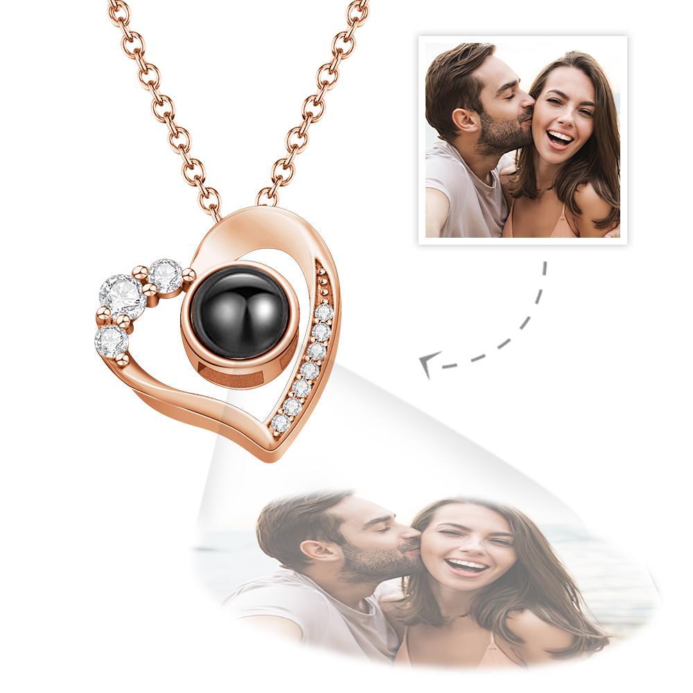 Custom Photo Projection Necklace Heart Exquisite Gifts - soufeelmy