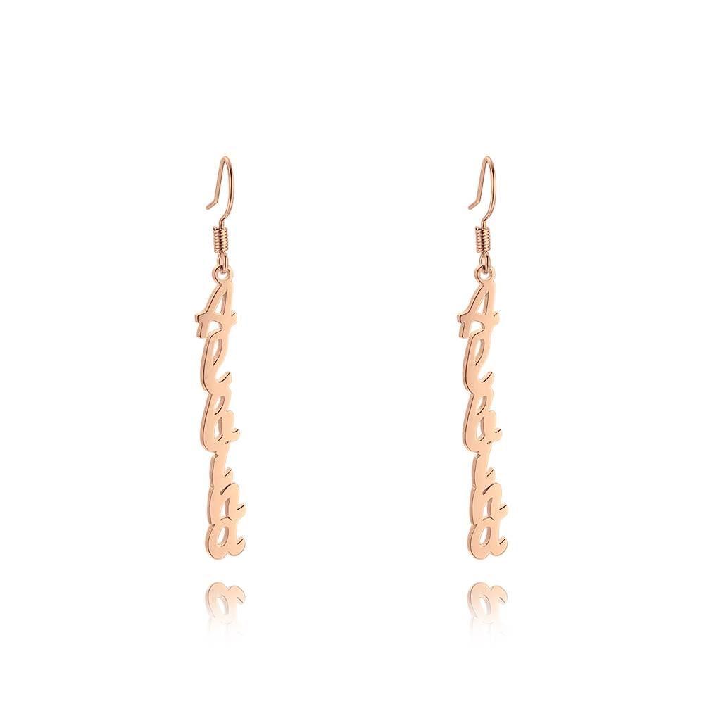 Name Earrings, Drop Earrings Silver Classic Style Unique Gift Rose Gold Plated - 
