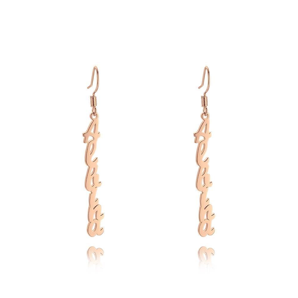 Name Earrings, Drop Earrings Silver Classic Style Unique Gift Rose Gold Plated - 