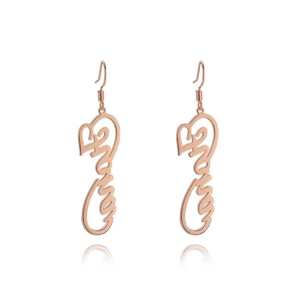 Name Earrings, Drop Earrings 14K Gold Plated Silver - Gift - 