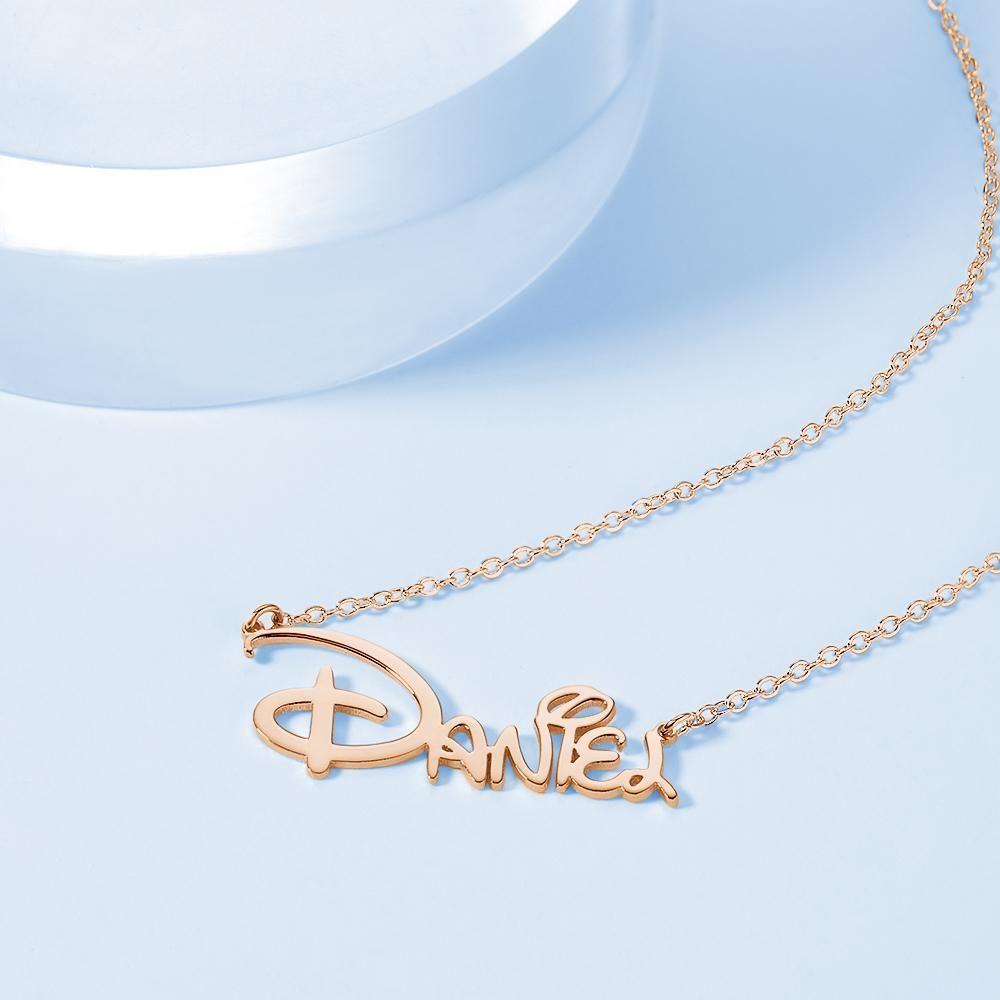 Name Necklace, Custom Name Necklace Name Gift, Best Gift Rose Gold Plated