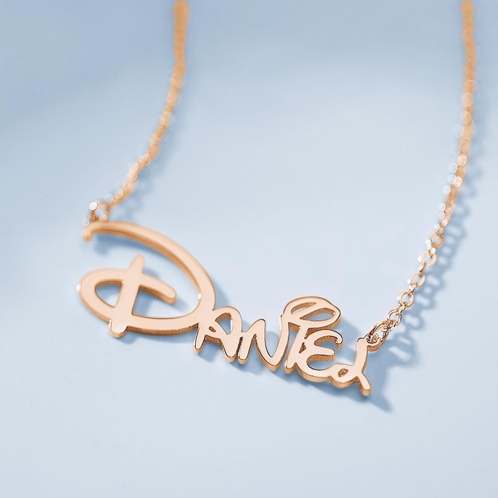 Name Necklace, Custom Name Necklace Name Gift, Best Gift Rose Gold Plated