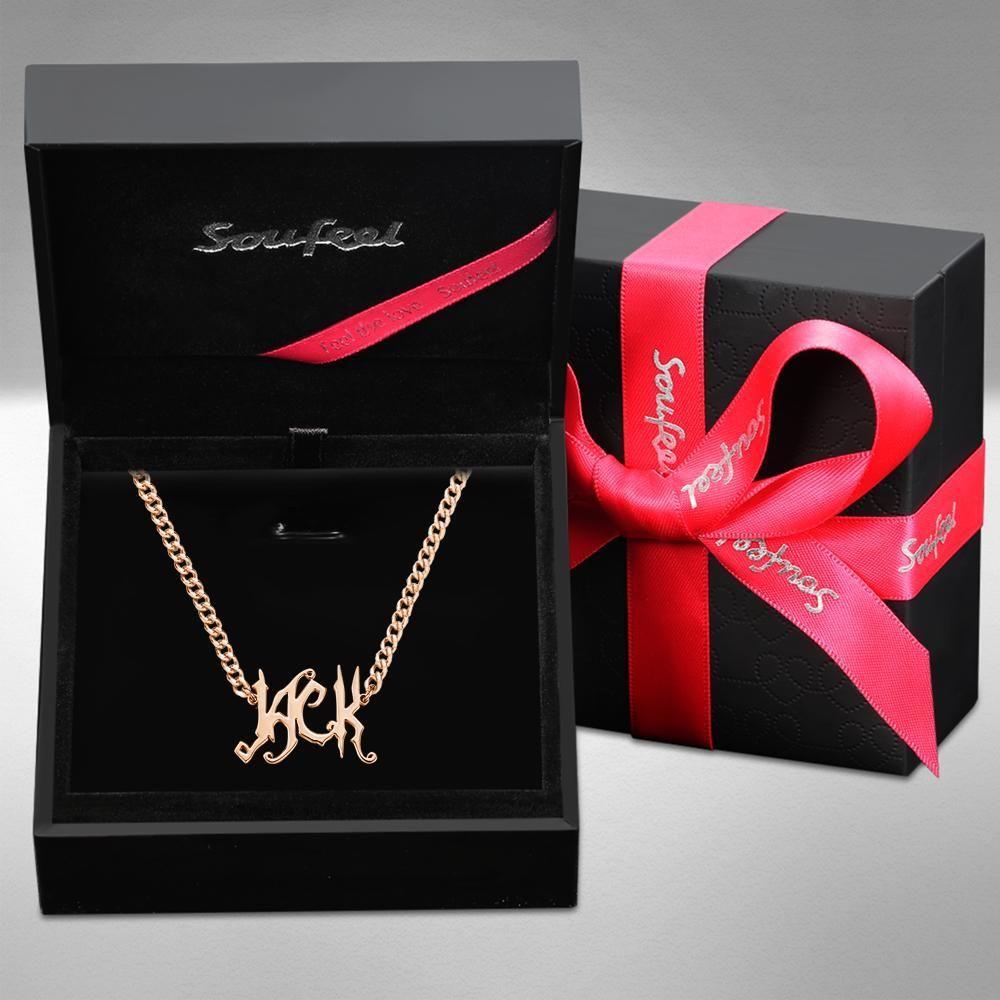 Name Necklace Custom Necklace Gifts Rose Gold Plated Silver - 
