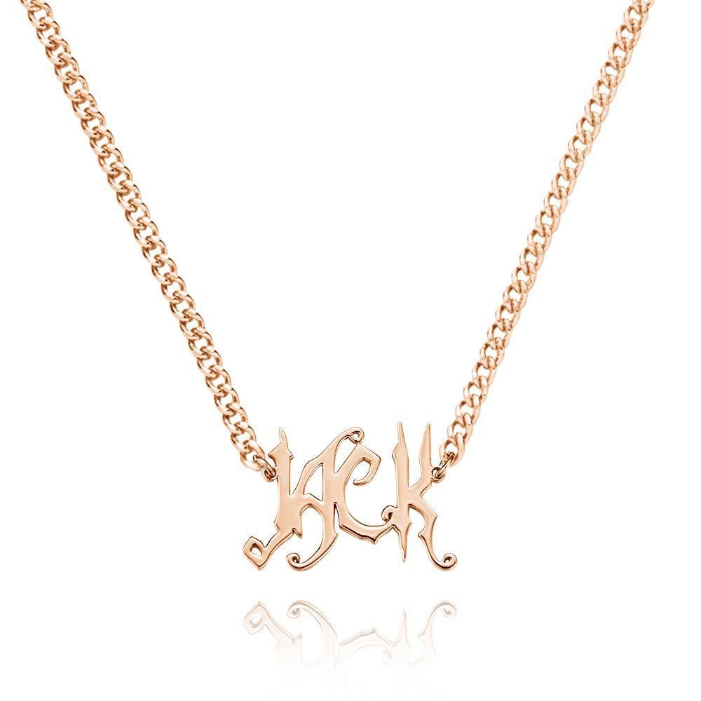 Name Necklace Custom Necklace Gifts Rose Gold Plated Silver - 