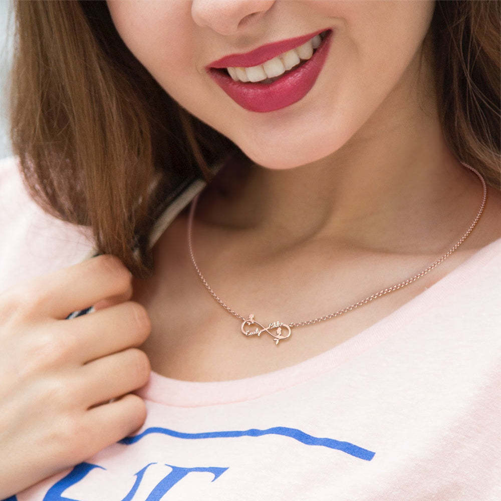 Custom Name Necklace Mermaid Infinity Symbol Necklace -