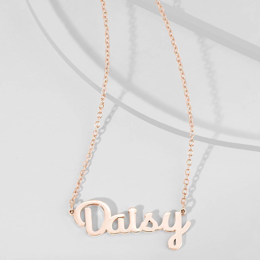 Name Necklace Rose Gold Plated Silver - 