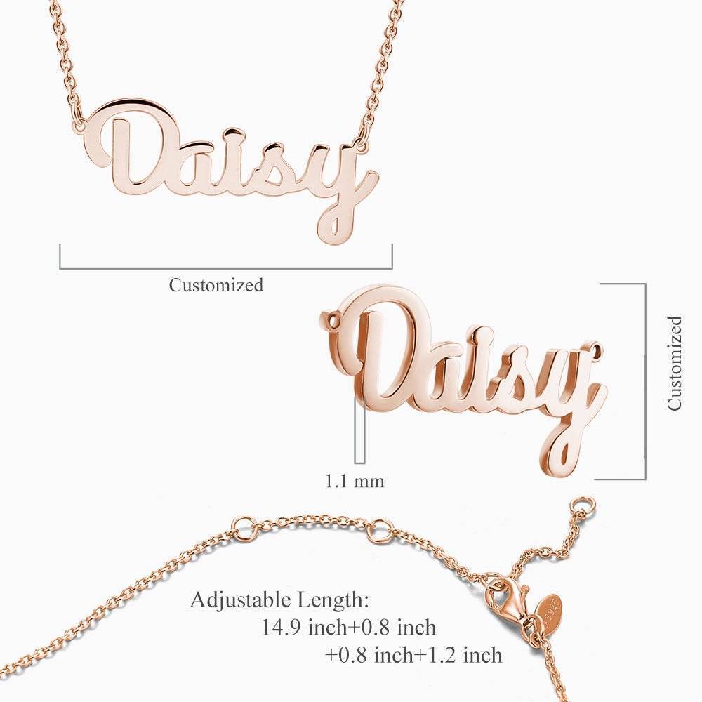 Name Necklace Rose Gold Plated Silver - 