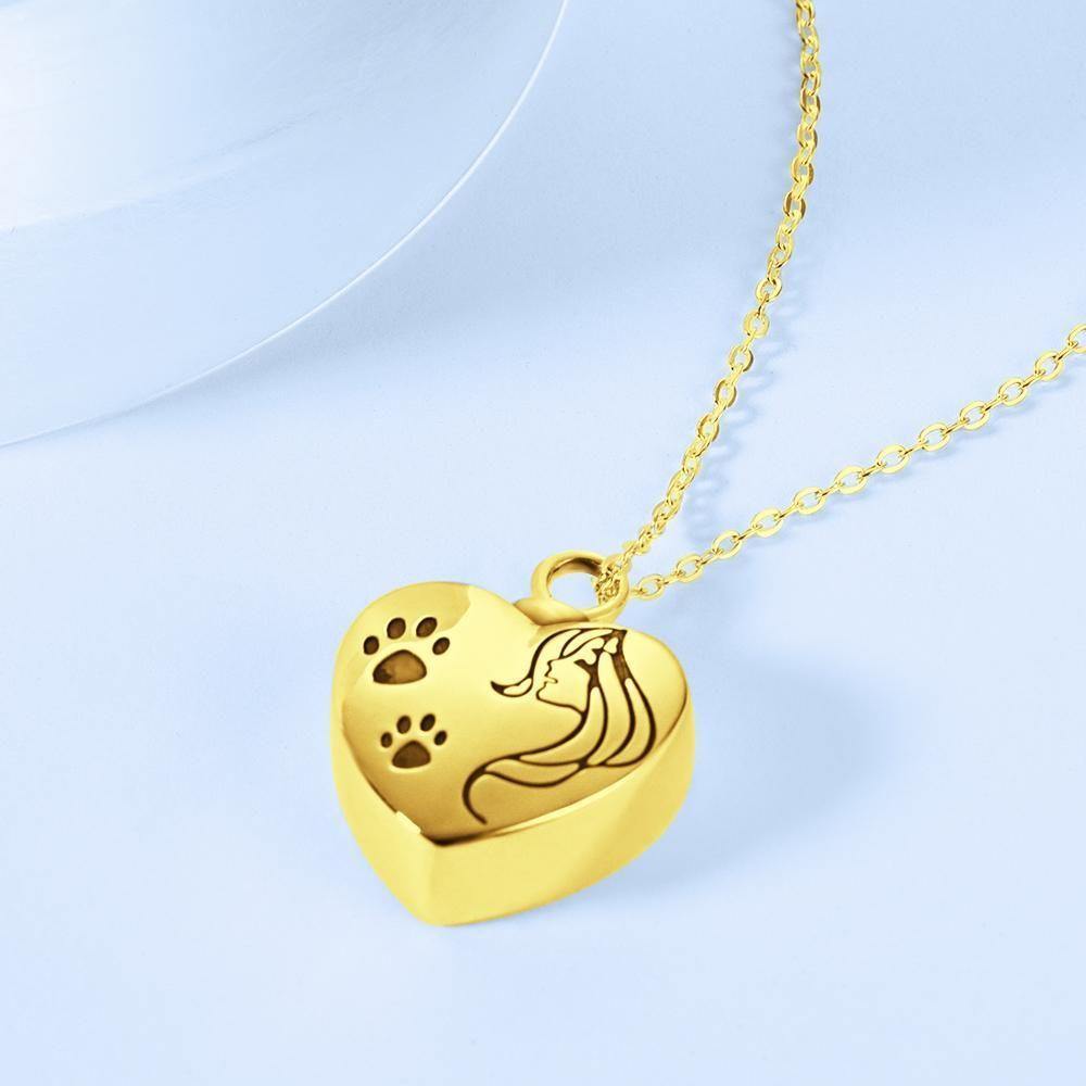 Custom Urn NecklacePhoto Necklace Cremation - Gold Plated - soufeelus