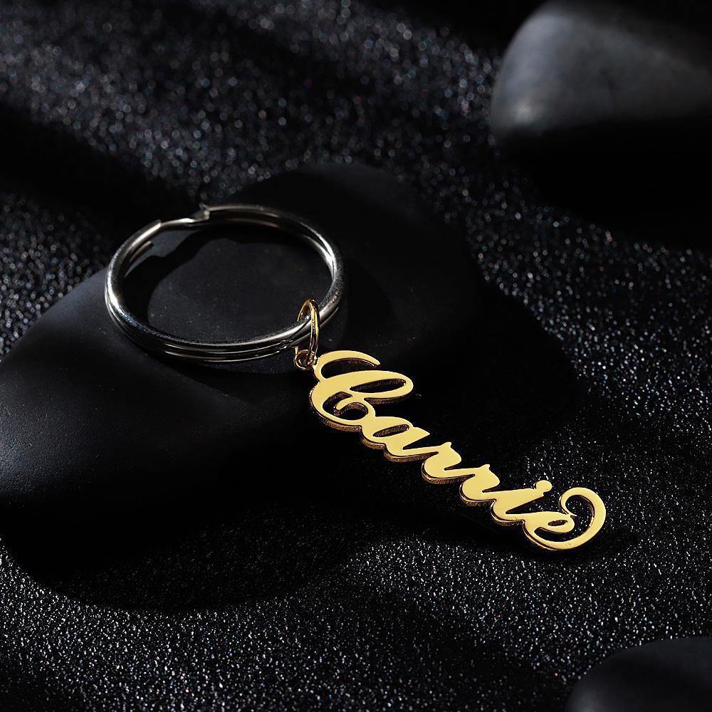 Custom Name Keychain Gold Plated -