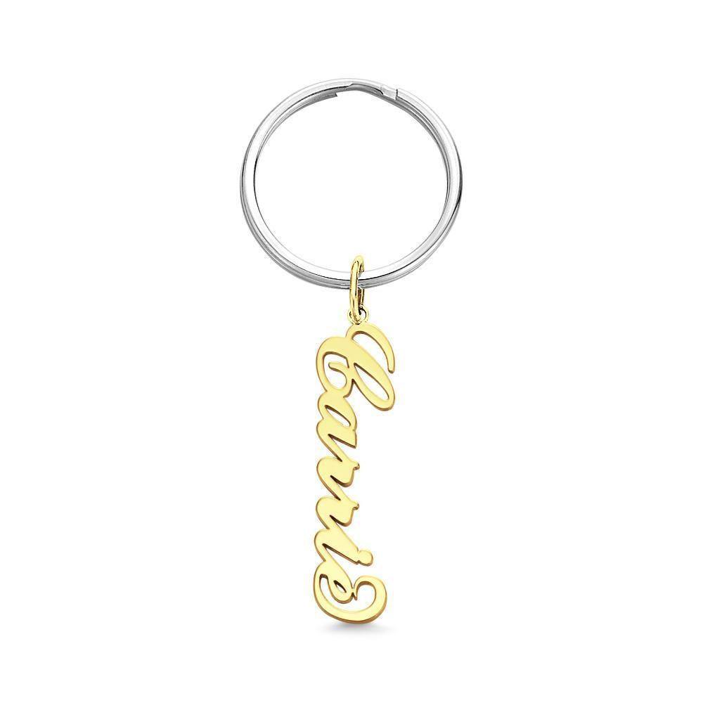 Custom Name Keychain Gold Plated -