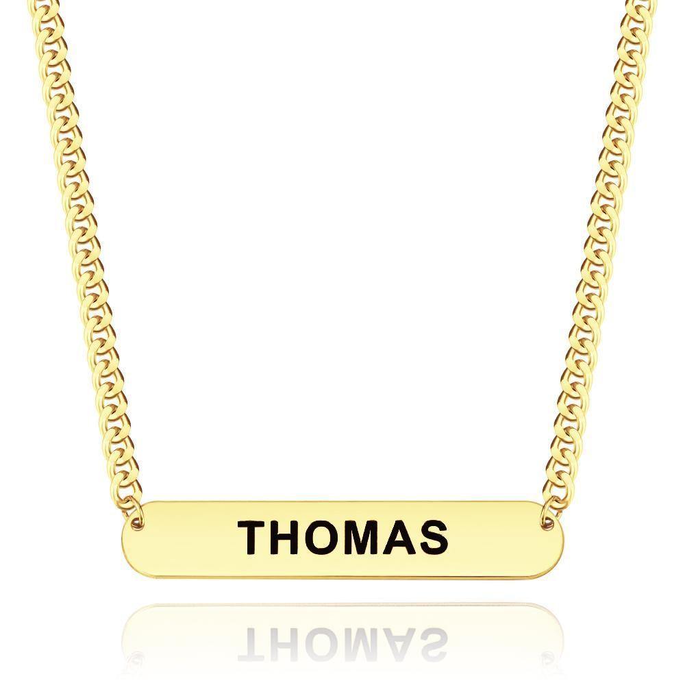 Custom Men's Necklace Engraved Necklace Photo Dog Tag  Thick Chain Punk for Partner - Gold Plated - soufeelus