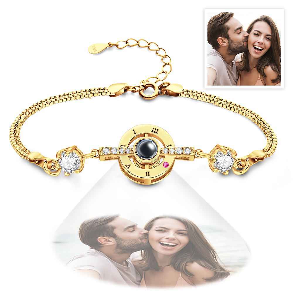 Personalized Photo Projection Bracelet Roman Numerals Elegant Bracelet For Her - soufeelmy