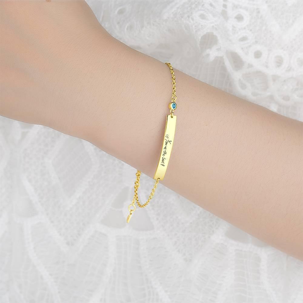Personalized Photo Bracelet, Handwriting Bracelet 14K Plated Gold - Golden - soufeelus