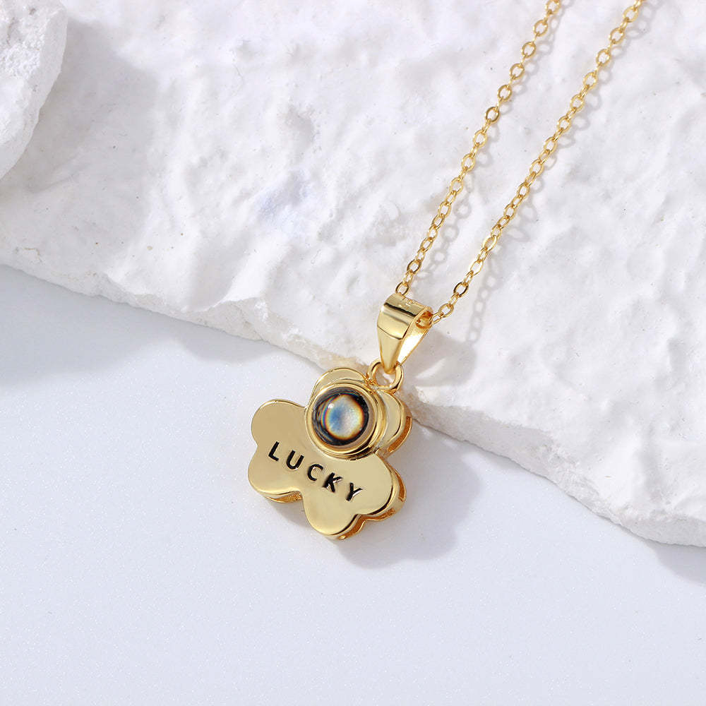 Custom Projection Necklace Lucky Bear Photo Necklace for Her - soufeelmy