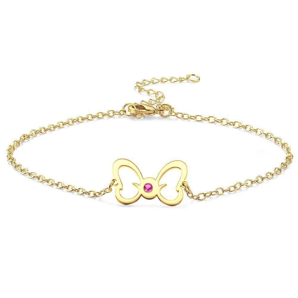 Custom Birthstone Anklet Birthstone Jewelry Gifts For Her 14k Gold Plated -