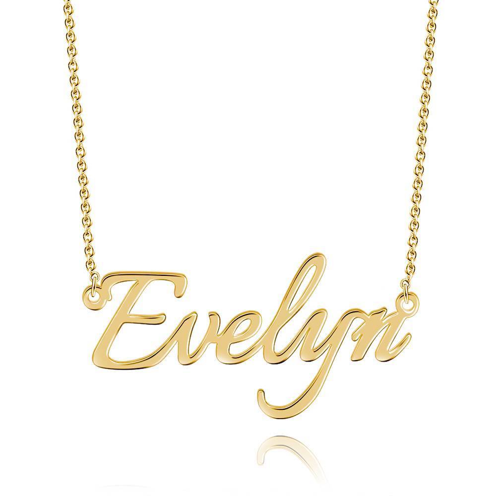 Personalized Name Necklace Black Gold Plated Silver - soufeelmy