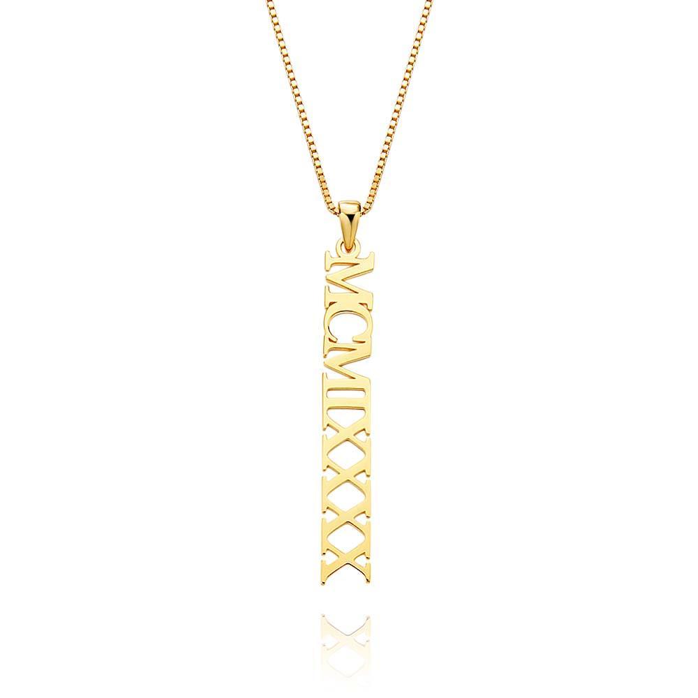 S925 Silver Personalized Roman Numerals Necklace Roman Numeral Pendant Birth Year Jewellery Custom Date Wedding Gifts Anniversary Gifts For Her - soufeelmy