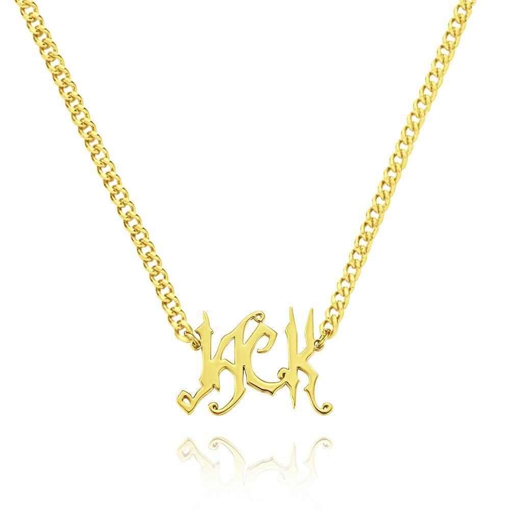 Name Necklace Custom Necklace Gifts Rose Gold Plated Silver - 