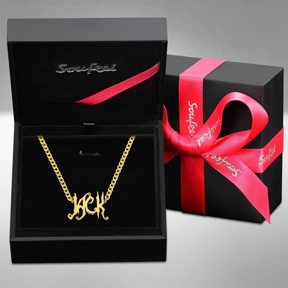Name Necklace Custom Necklace Gifts Special Design 14k Gold Plated Silver - 