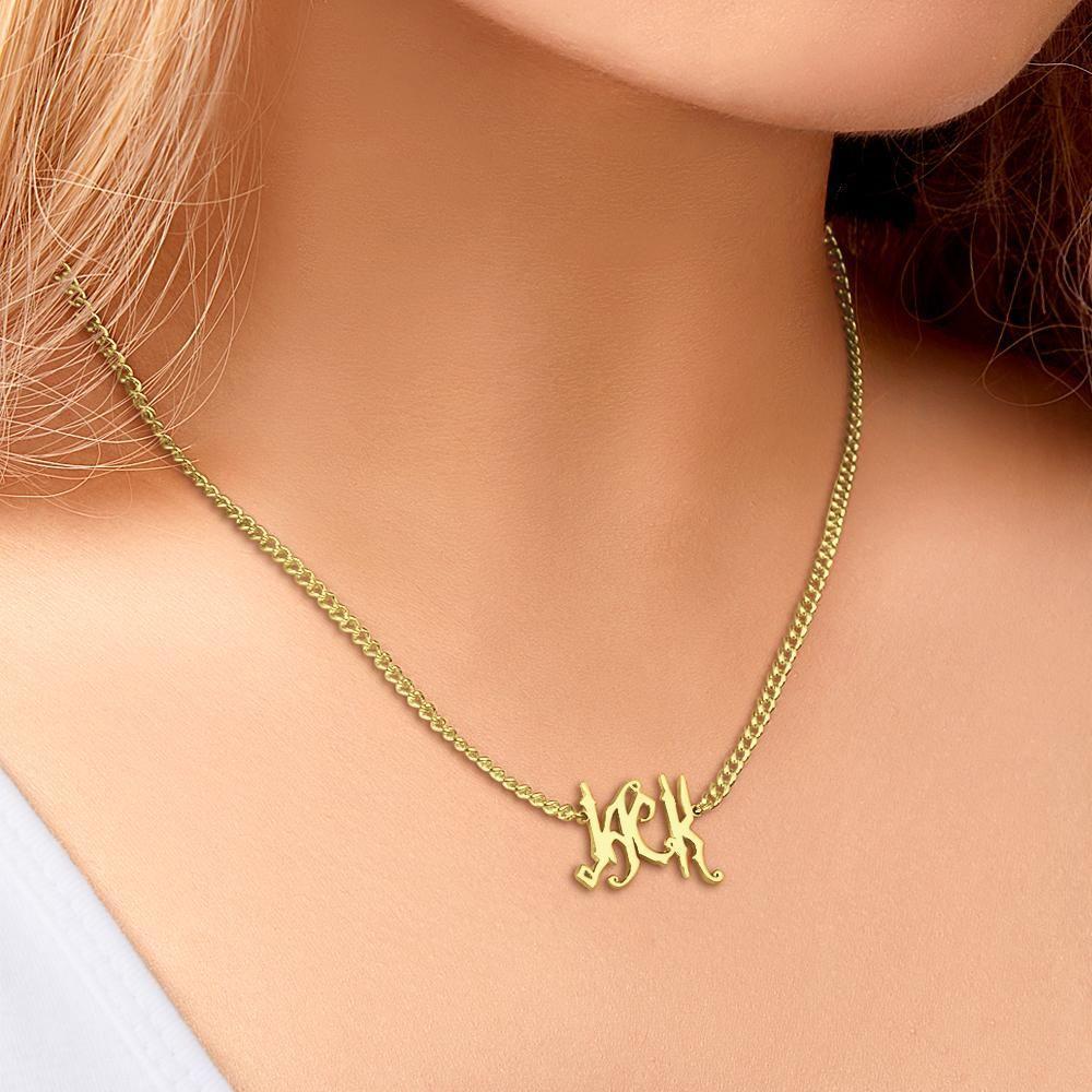 Name Necklace Custom Necklace Gifts Special Design 14k Gold Plated Silver - 