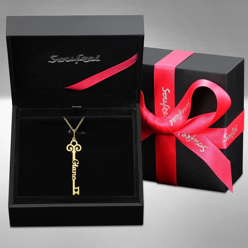 Key Name Necklace Customized Gift Wedding Gift 14k Gold Plated Silver - 