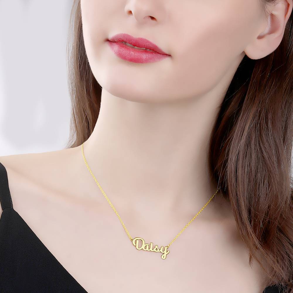 Personalized Name Necklace Gold Plated Silver - 