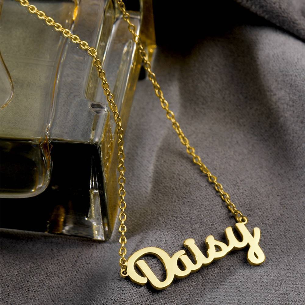 Personalized Name Necklace Gold Plated Silver - 