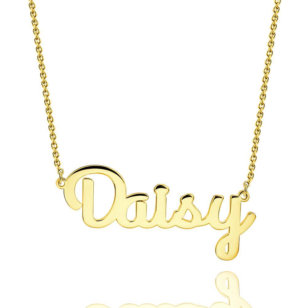 Personalized Name Necklace Gold Plated Silver - 