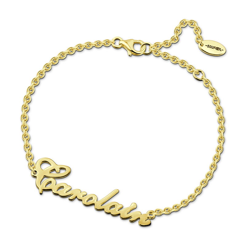 Personalized Name Bracelet Rose Gold Plated Silver - Length Adjustable - 