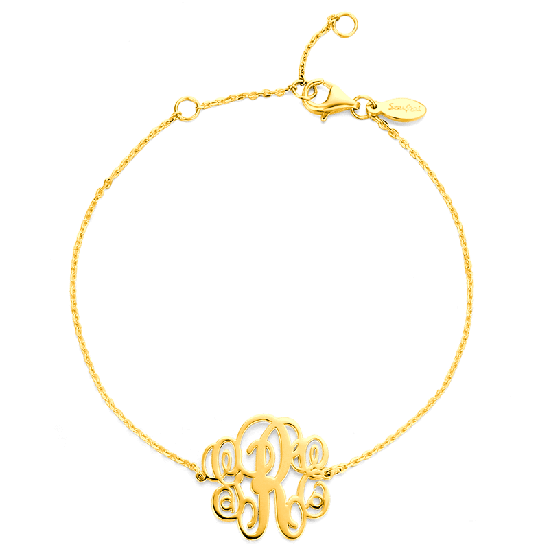 Monogram Bracelet Silver - Length Adjustable - soufeelus