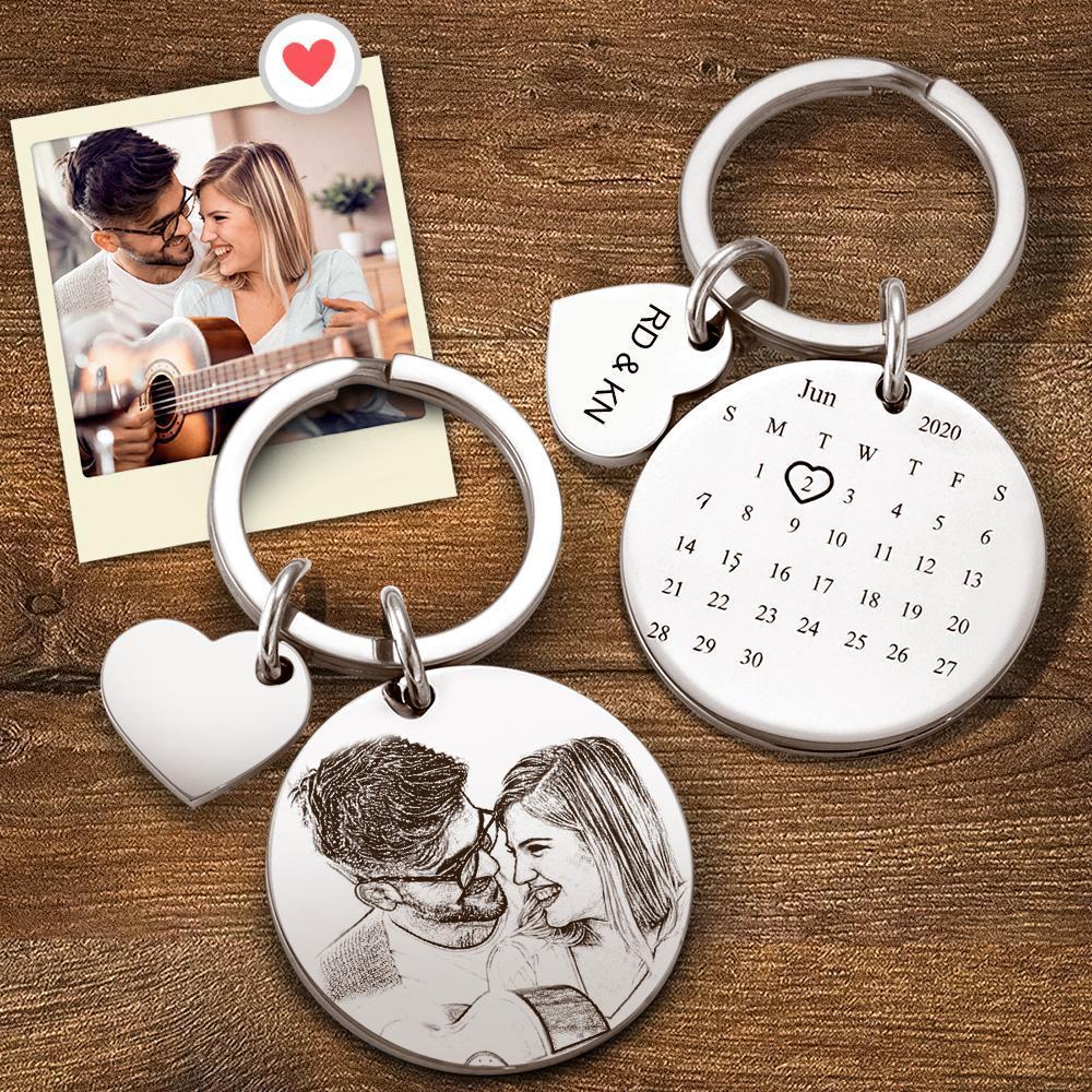 Personalized Calendar Keychain Custom Date Save Keychain - Significant Date Marker - Custom Anniversary Gifts - 